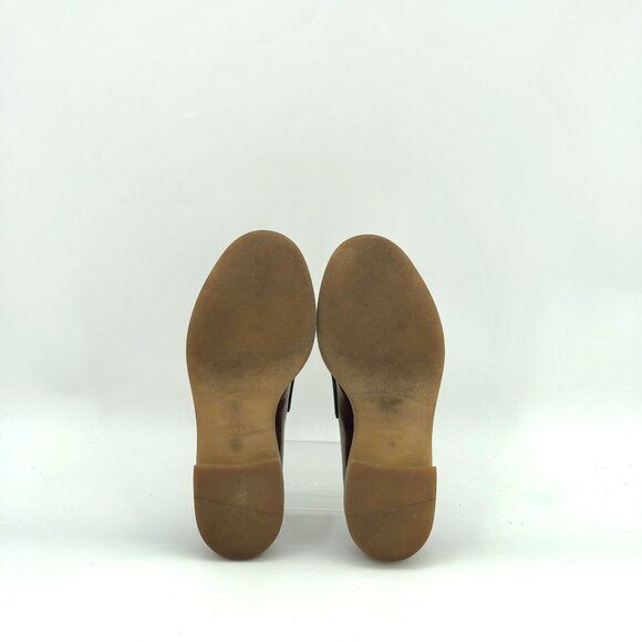 Prada Womens Brown Leather Logo Loafers Size 35 Thick Sole Made In Italy - Picture 6 of 9